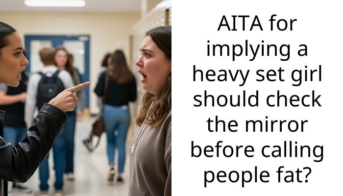 AITA for implying a heavy set girl should check the mirror before calling people fat?