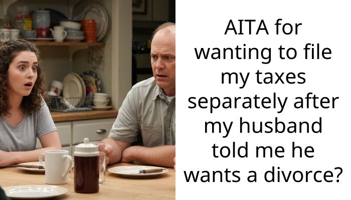 AITA for wanting to file my taxes separately after my husband told me he wants a divorce?
