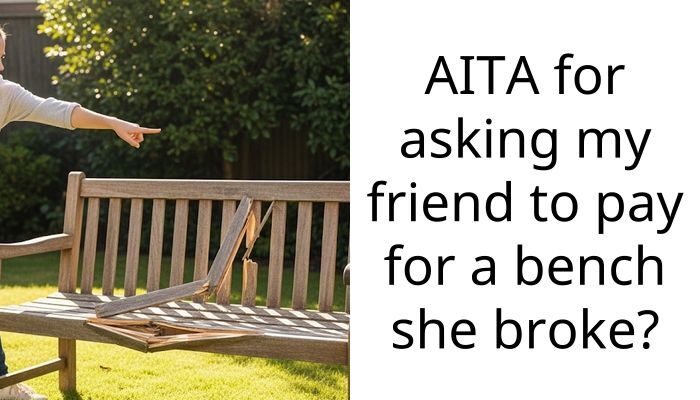 AITA for asking my friend to pay for a bench she broke?