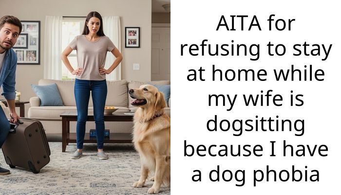 AITA for refusing to stay at home while my wife is dogsitting because I have a dog phobia