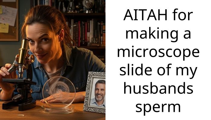 AITAH for making a microscope slide of my husbands s**rm
