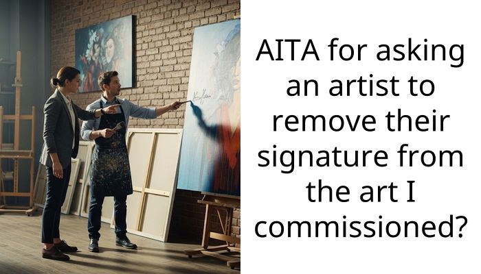 AITA for asking an artist to remove their signature from the art I commissioned?