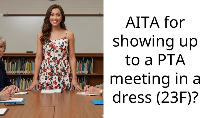 AITA for showing up to a PTA meeting in a dress (23F)?