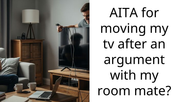 AITA for moving my tv after an argument with my room mate?