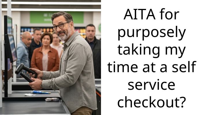 AITA for purposely taking my time at a self service checkout?