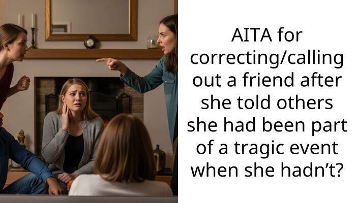 AITA for correcting/calling out a friend after she told others she had been part of a tragic event when she hadn’t?