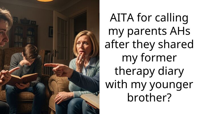 AITA for calling my parents AHs after they shared my former therapy diary with my younger brother?