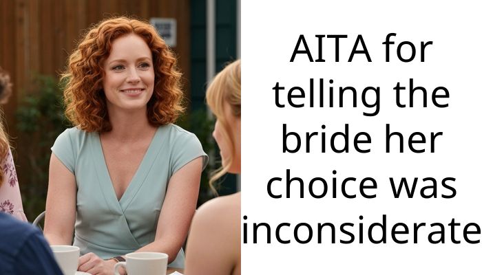 AITA for telling the bride her choice was inconsiderate