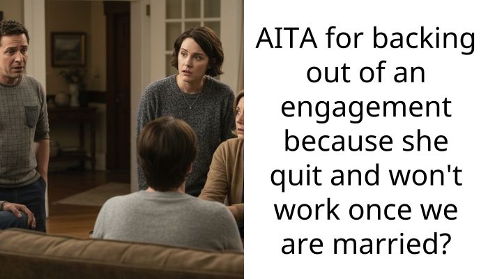 AITA for backing out of an engagement because she quit and won’t work once we are married?