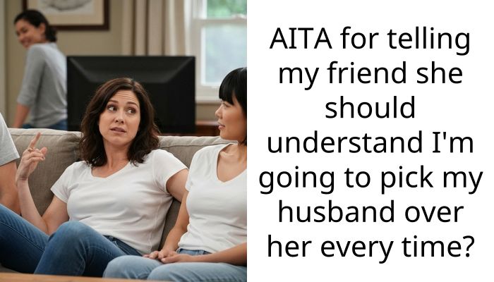 AITA for telling my friend she should understand I’m going to pick my husband over her every time?