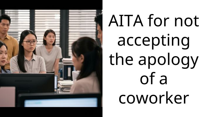AITA for not accepting the apology of a coworker