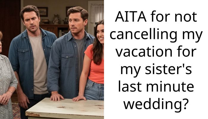 AITA for not cancelling my vacation for my sister’s last minute wedding?
