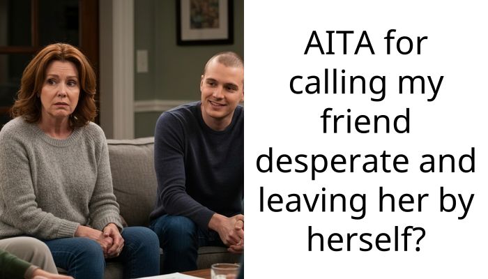 AITA for calling my friend desperate and leaving her by herself?