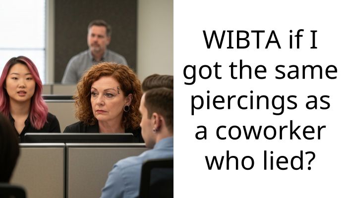 WIBTA if I got the same piercings as a coworker who lied?