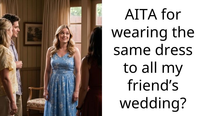 AITA for wearing the same dress to all my friend’s wedding?