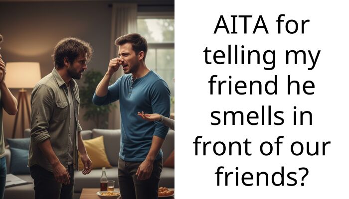 AITA for telling my friend he smells in front of our friends?