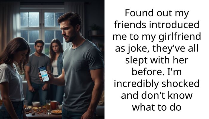 Found out my friends introduced me to my girlfriend as joke, they’ve all slept with her before. I’m incredibly shocked and don’t know what to do