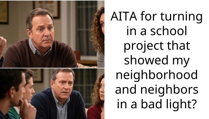 AITA for turning in a school project that showed my neighborhood and neighbors in a bad light?