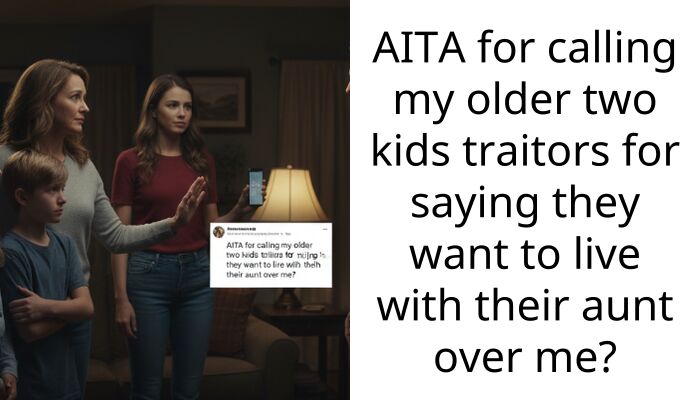 AITA for calling my older two kids traitors for saying they want to live with their aunt over me?