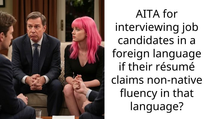 AITA for interviewing job candidates in a foreign language if their résumé claims non-native fluency in that language?