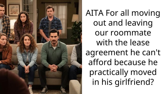 AITA For all moving out and leaving our roommate with the lease agreement he can’t afford because he practically moved in his girlfriend?
