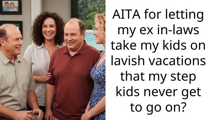 AITA for letting my ex in-laws take my kids on lavish vacations that my step kids never get to go on?