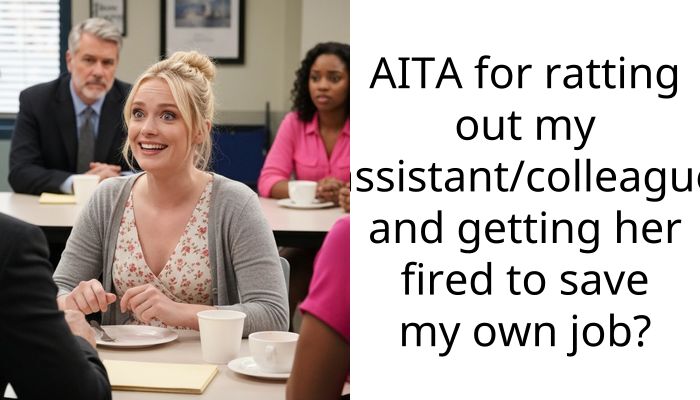AITA for ratting out my a*sistant/colleague and getting her fired to save my own job?