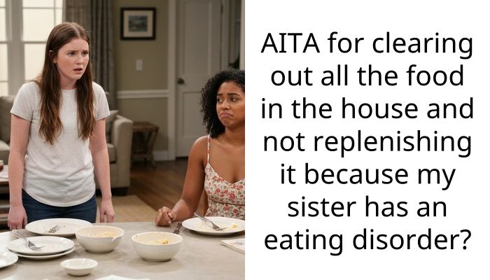 AITA for clearing out all the food in the house and not replenishing it because my sister has an eating disorder?