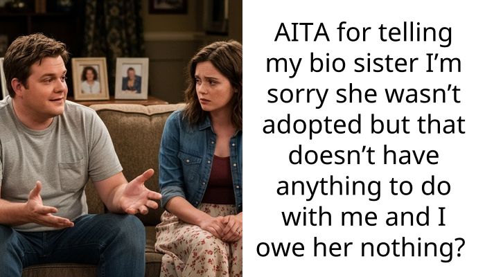 AITA for telling my bio sister I’m sorry she wasn’t adopted but that doesn’t have anything to do with me and I owe her nothing?