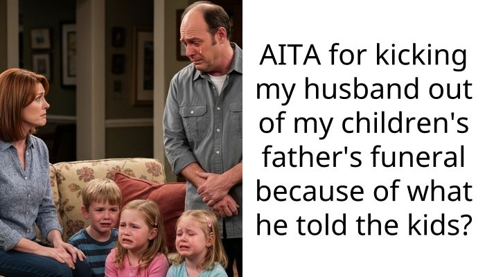 My husband told my grieving kids to stop crying at their dad’s funeral because he couldn’t hear them