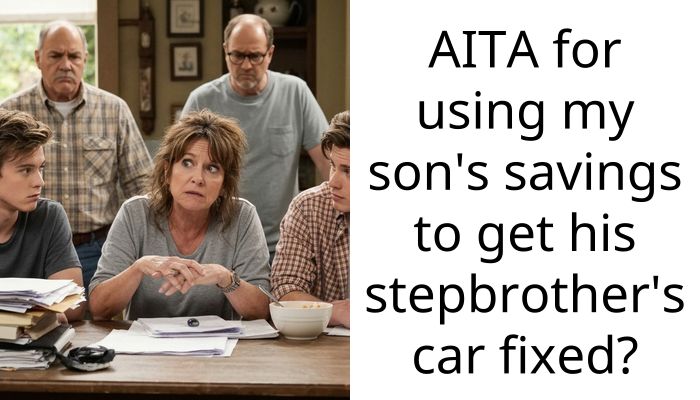 AITA for using my son’s savings to get his stepbrother’s car fixed?