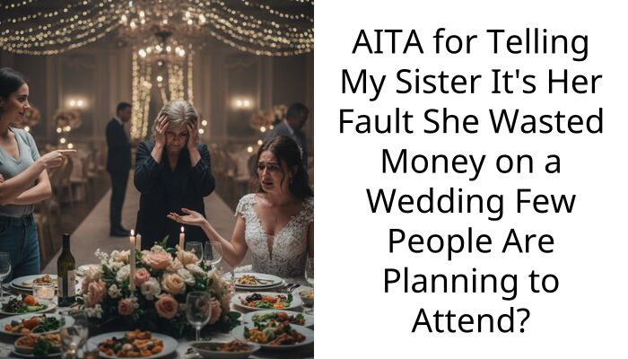 AITA for Telling My Sister It’s Her Fault She Wasted Money on a Wedding Few People Are Planning to Attend?
