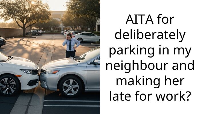 AITA for deliberately parking in my neighbour and making her late for work?