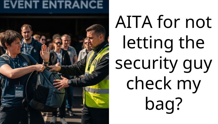 AITA for not letting the security guy check my bag?