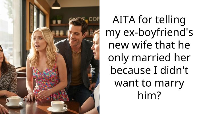 AITA for telling my ex-boyfriend’s new wife that he only married her because I didn’t want to marry him?