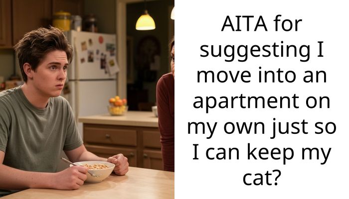 AITA for suggesting I move into an apartment on my own just so I can keep my cat?