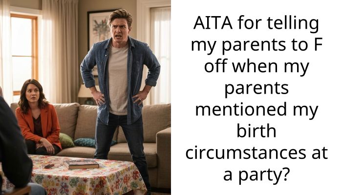 AITA for telling my parents to F off when my parents mentioned my birth circumstances at a party?