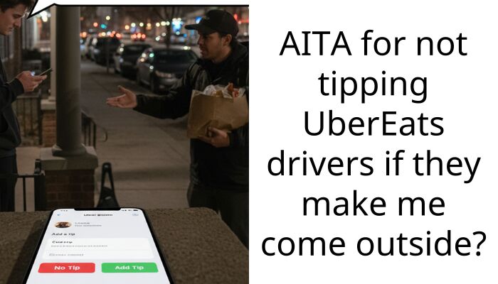 AITA for not tipping UberEats drivers if they make me come outside?