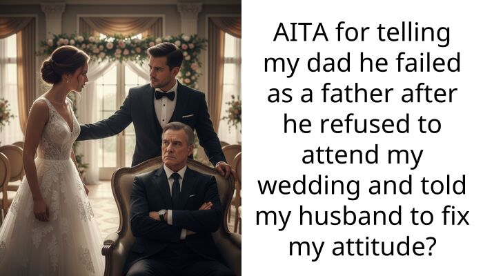 AITA for telling my dad he failed as a father after he refused to attend my wedding and told my husband to fix my att*tude?