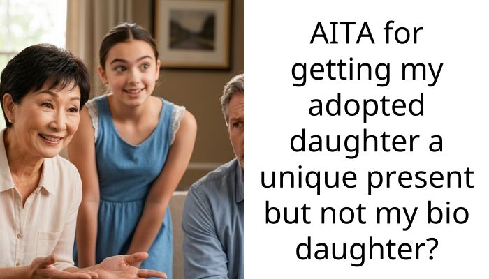 AITA for getting my adopted daughter a unique present but not my bio daughter?