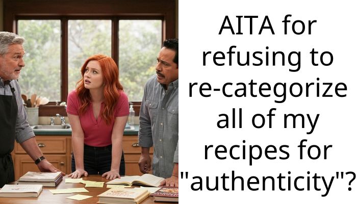 AITA for refusing to re-categorize all of my recipes for “authenticity”?