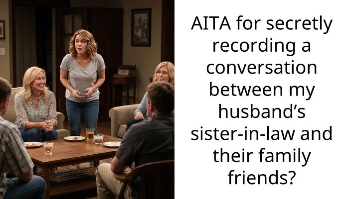 AITA for secretly recording a conversation between my husband’s sister-in-law and their family friends?