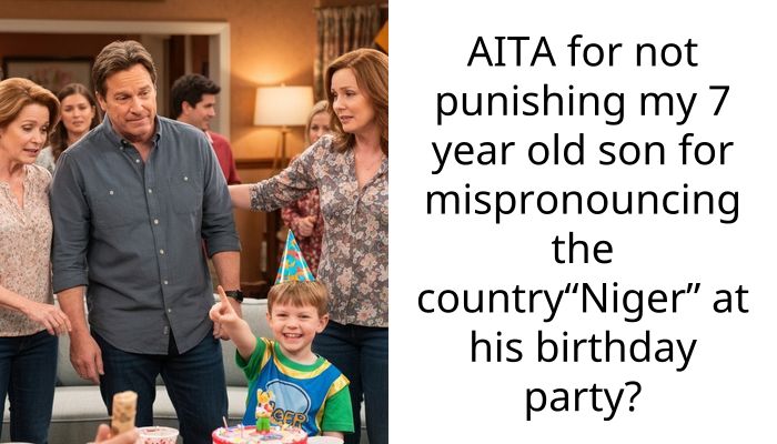 AITA for not punishing my 7 year old son for mispronouncing the country“Niger” at his birthday party?