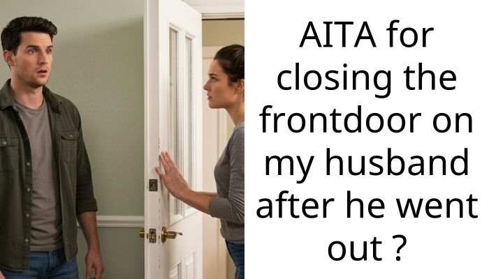 AITA for closing the frontdoor on my husband after he went out ?