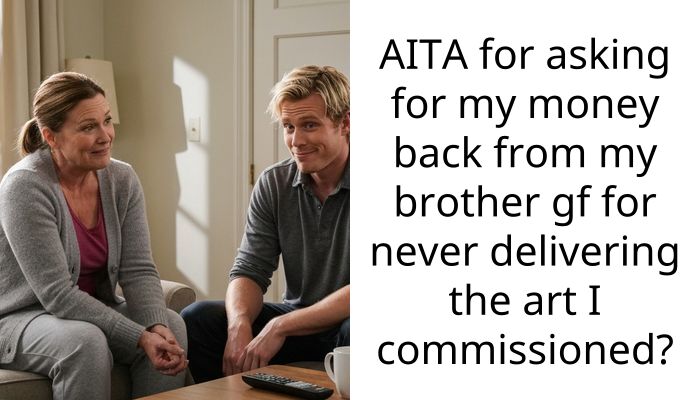 AITA for asking for my money back from my brother gf for never delivering the art I commissioned?