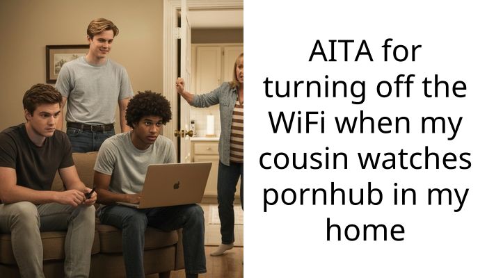 AITA for turning off the WiFi when my cousin watches p**nhub in my home