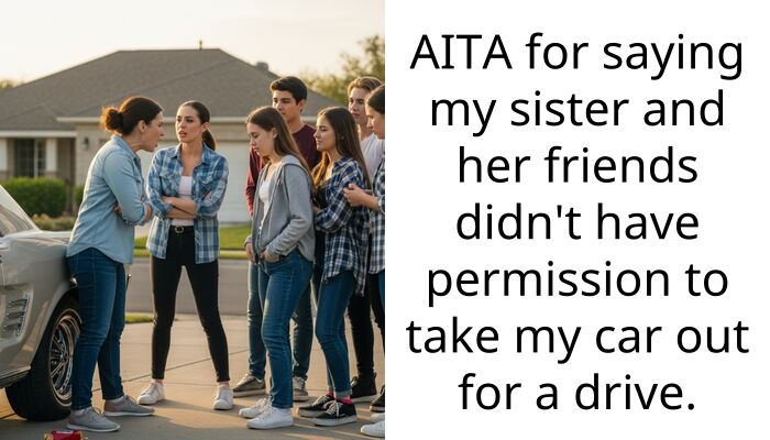 AITA for saying my sister and her friends didn’t have permission to take my car out for a drive.