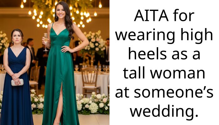 AITA for wearing high heels as a tall woman at someone’s wedding.
