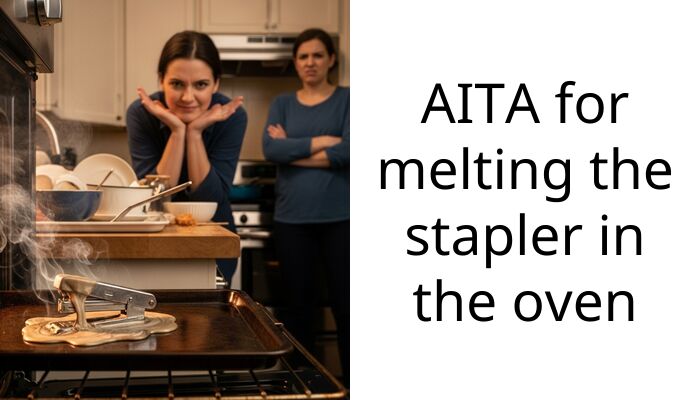 AITA for melting the stapler in the oven