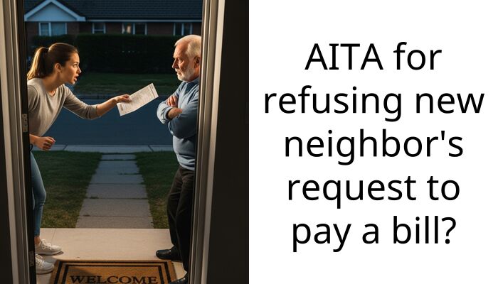AITA for refusing new neighbor’s request to pay a bill?